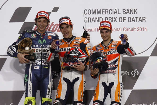 Rossi, Marquez and Pedosa GP Qatar